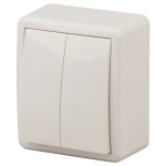 Выключатель ЭРА Эксперт 11-1205-02 накладной IP20 10А 250В слоновая кость двухклавишный с подсветкой