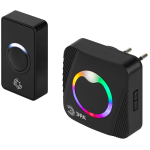 Звонок дверной ЭРА POLYCOLOR C101 беспроводной RGB подсветка от сети чёрный 36 мелодий