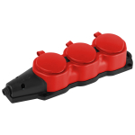 Колодка ЭРА KX-3e-RED-IP44 каучуковая с заземлением 3 розетки 16A IP44 красная Колодка ЭРА KX-3e-RED-IP44 каучуковая с заземлением 3 розетки 16A IP44 красная