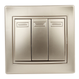 Выключатель ЭРА Intro Plano 1-106-04 10А 250В шампань тройной