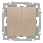 Выключатель Intro Accent 6-104-04 двойной, 10А-250В, IP20, СУ, AL/CU, шампань