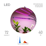 Светильник для растений на прищепке ЭРА FITO-40W-АLED-RB красно-синего спектра 40 Вт