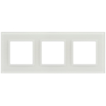 Рамка для розеток и выключателей ЭРА Elegance 14-5103-01М на 3 поста, стекло, белый матовый+бел.