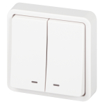 Выключатель ЭРА Эксперт 11-1525-01 двойной с подсветкой IP55, 10АХ-250В, СУ, белый