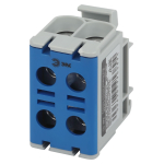 Клемма силовая вводная КСВ ЭРА NO-224-138 двойная (KE66.2) 6-50 мм² синяя "N"