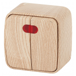 Выключатель ЭРА Intro Polo 3-105-11 10А 250В накладной сосна двухклавишный с подсветкой