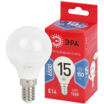 Лампа светодиодная ЭРА RED LINE LED P45-15W-865-E14 R 15Вт шар холодный дневной свет E14