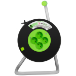 Удлинитель силовой ЭРА GREEN LINE KAT-2x1-30m Greenline на катушке пластик 4 розетки без заземления 30м ПВС 2x1мм2