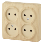 Розетка ЭРА Эксперт 11-2210-11 накладная IP20 16А 250В сосна четырёхместная Розетка ЭРА Эксперт 11-2210-11 накладная IP20 16А 250В сосна четырёхместная