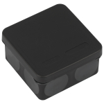 Распаячная коробка ЭРА KOR-80-80-40-9g-2MP-B двухкомпонентная HF стойкая к УФ 80х80х40мм черная прямой монтаж IP67