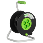 Удлинитель силовой ЭРА GREEN LINE KAT-3x1-20m Greenline на катушке пластик 4 розетки с заземлением 20м ПВС 3x1мм2