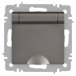 Розетка Intro Accent 6-203-09 2P+E Schuko с крышкой, 16А-250В, IP20, СУ, AL/CU, титан