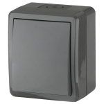 Выключатель ЭРА Эксперт 11-1403-03 накладной IP54 10А 250В серый одноклавишный проходной