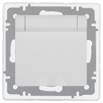 Розетка Intro Accent 6-209-01 , 2P+E Schuko с крышкой штор., 16А-250В, IP44, СУ, AL/CU, белый