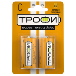 Элемент питания Трофи R14-2BL солевой