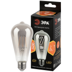 Лампа светодиодная ЭРА F-LED ST64-7W-824-E27 smoky 7Вт филамент дымчатая теплый белый свет Е27