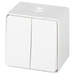 Переключатель ЭРА Эксперт 11-1506-01 двойной IP55, 10АХ-250В, ОУ, белый