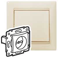 VALENA DIY Розетка 1-местная без заземления без защитных шторок 16А слоновая кость