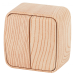 Выключатель ЭРА Intro Polo 3-104-11 10А 250В накладной сосна двухклавишный