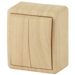 Выключатель ЭРА Эксперт 11-1204-11 накладной IP20 10А 250В сосна двухклавишный