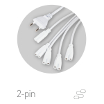 Разветвитель сетевой для линейных светильников ЭРА Разветвитель 5х IEC C7 2 м для подключения 5 светильников