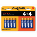 Батарейки Kodak LR6 4+4BL MAX SUPER Alkaline AA