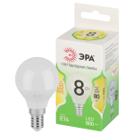 Лампочка светодиодная ЭРА GREEN LINE LED P45-8W-830-E14 GL E14 8 Вт шар теплый свет