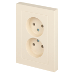 Розетка Intro Accent 6-204-02 2х2P, 16А-250В, IP20, СУ, AL/CU, слоновая кость