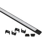 Комплект с накладным анодированным профилем ЭРА 1506B 15х6мм, 2м, черный САВ262