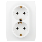 Розетка ЭРА Серия 12 12-2106-01М , 2X2P+E Schuko, 16А-250В, белый матовый