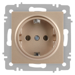Розетка Intro Accent 6-202-04 2P+E Schuko, 16А-250В, IP20, СУ, шампань