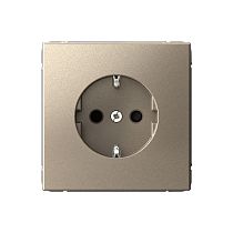 ARTGALLERY РОЗЕТКА с заземлением со шторками, 16А, механизм, быстрозажим. клем., ШАМПАНЬ