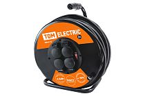 Удлинитель силовой УХз16-004  (метал. катушка, А3, 4 места IP44/30м КГ 3х2,5) TDM