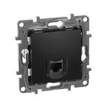 ETIKA Розетка компьютерная RJ45 категория 5Е UTP антрацит ETIKA Розетка компьютерная RJ45 категория 5Е UTP антрацит