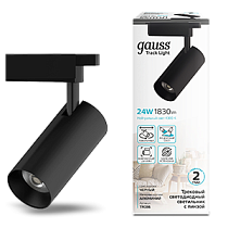 Светильник трековый Gauss цилиндр 24W 1830lm 4000K 180-220V IP20 65*206мм черный линза 36º LED 1/40 Светильник трековый Gauss цилиндр 24W 1830lm 4000K 180-220V IP20 65*206мм черный линза 36º LED 1/40