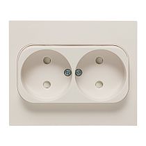 Стокгольм Розетка 2-местная б/з 10А белая с защ. штор. EKF PROxima