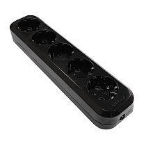 Колодка 5 гн. с/з AБС-пластик черн.