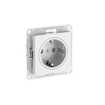 AtlasDesign Белый ART Розетка с заземлением со шторками, 16А, мех., быстрозажим. клемм