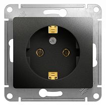Glossa Антрацит Розетка с заземлением, 16А Systeme Electric (Schneider Electric)