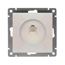 Розетка компьютерная одноместная UNIVERSAL серия "Афина", скрытой установки, 1А, RJ45, жемчуг (еврослот)