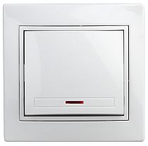 Выключатель ЭРА Intro Plano 1-102-01 10А 250В белый одноклавишный с подсветкой