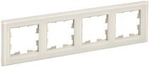 Рамка BRITE четырехместная РУ-4-2-БрВа стекло ванильный  IEK