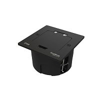 MultiDesk Лючок на 2 модуля IP44 с монтажной коробкой для стены, фальшпола, стола ЧЁРНЫЙ матовый, тип MDK20