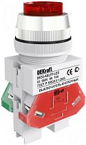 Выключатель кнопочный ABLFP ?30 мм Цвет:КРАСНЫЙ LED 220В ВK-30 DEKra DEKraft