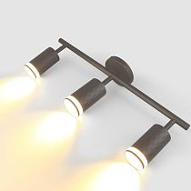Спот на основании GWL-3GU10-M-IP20 Тройной Графит С боковым рассеивателем Кирпич