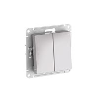 AtlasDesign Aqua Алюминий Переключатель 2-кл. IP44,сх.6, 10АХ,мех., быстрозажим. клемм