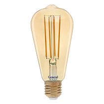 Филаментная светодиодная лампа General GLDEN-ST64S-8-230-E27-2700 1/5/20 Золотая