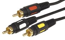 Шнур 3 RCA - 3 RCA, 3м, черный (GOLD) REXANT