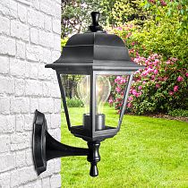 Светильник садово-парковый ЭРА НБУ 04-60-001 Леда черный, настенный Е27, IP44