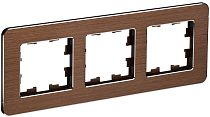 Рамка BRITE трехместная РУ-3-1-Бр металл коричневый RE AL  IEK